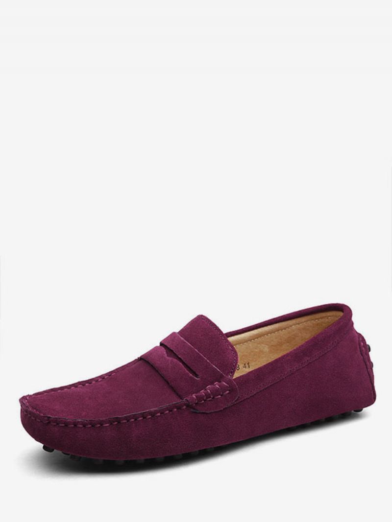 Herre Ruskind Loafers Moccasin Slip-on Køresko - Bourgogne