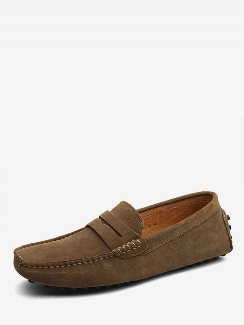 Herre Ruskind Loafers Moccasin Slip-on Køresko - Khaki