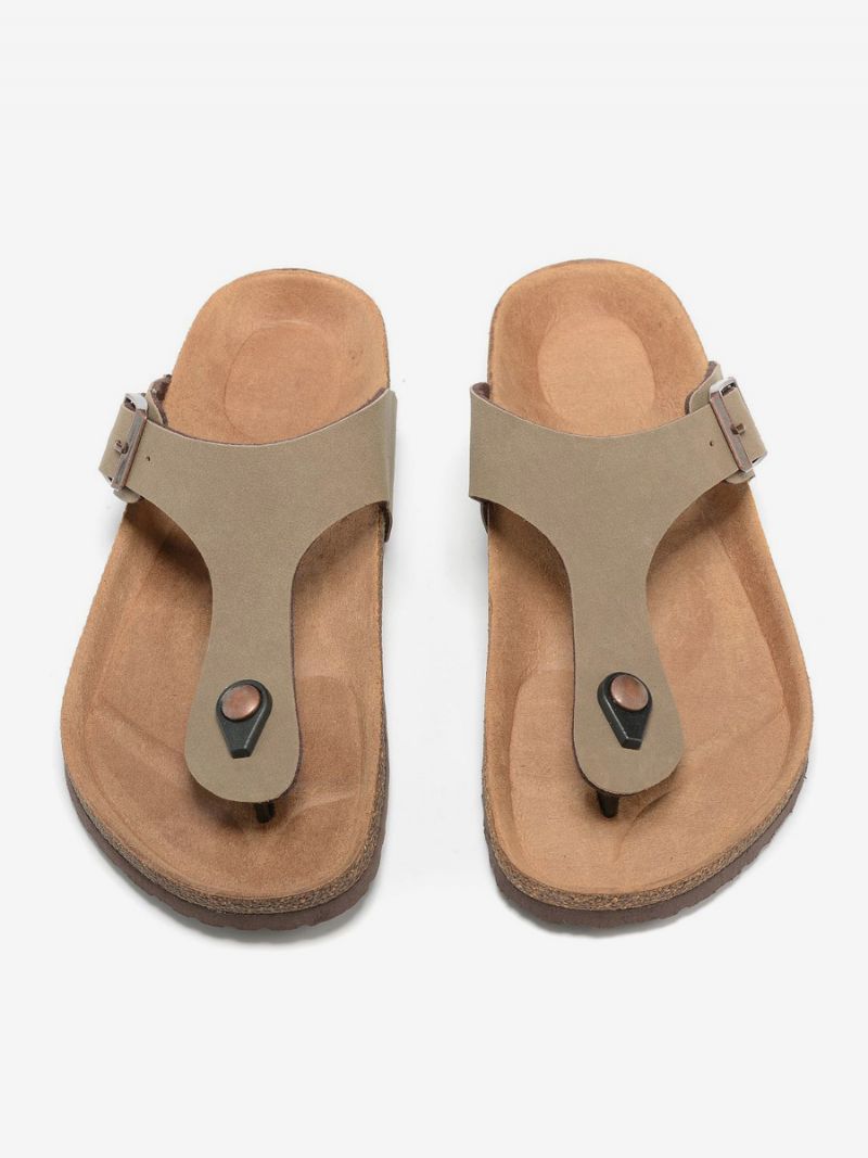 Herre Sandaler Til Mænd Slip-on Hjemmesko Flade - Khaki