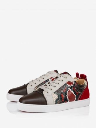 Herre Skate Sneakers Patchwork Sanke Mønster Snøre