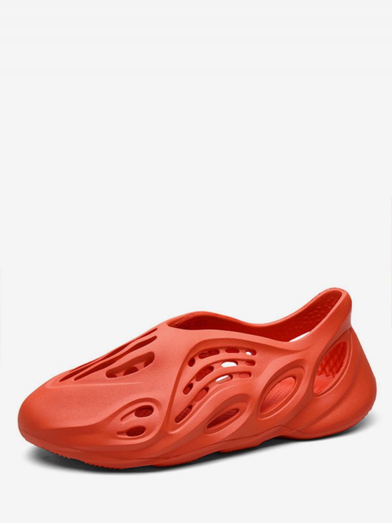 Herre Slip-on Artwork Læder Gummisål Sommersandaler - Orange