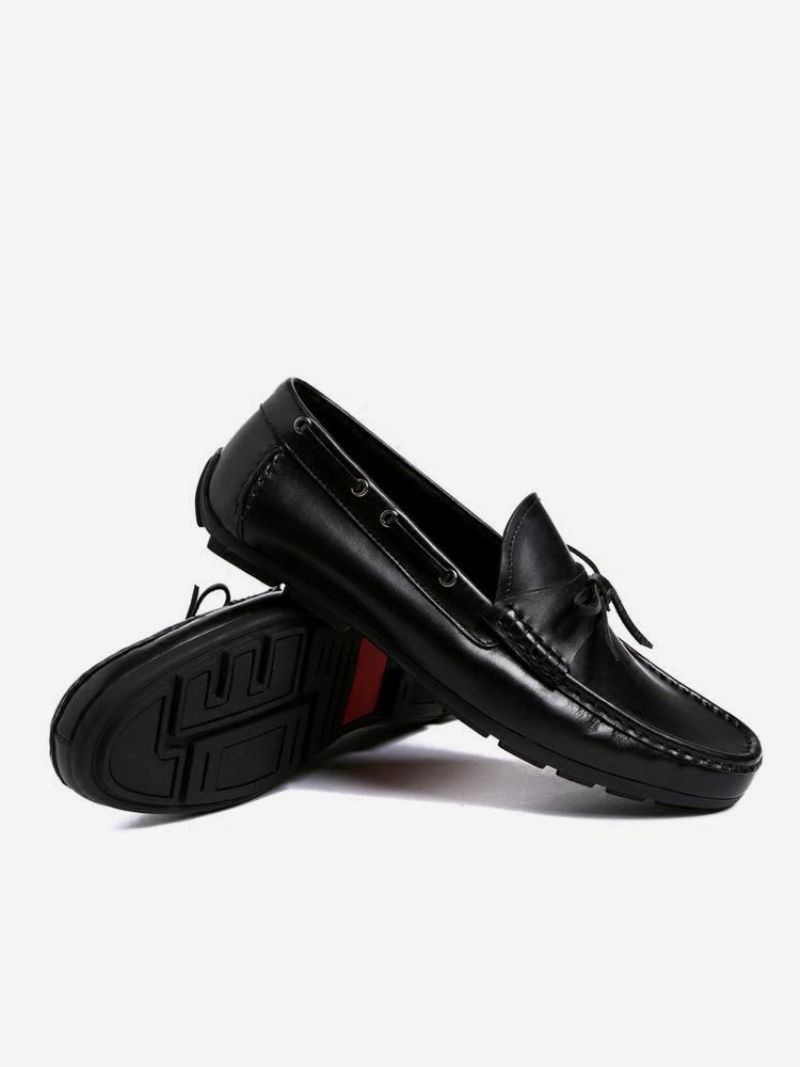 Herre Slip On Loafer Kohud Tassel Sko - Sort