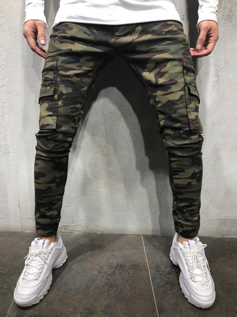 Herrebukser Casual Camouflage Skinny Hunter Green