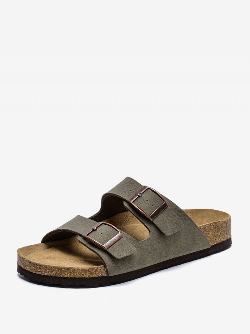 Herresandaler Slip-on Color Block Pu Læder Splitsål