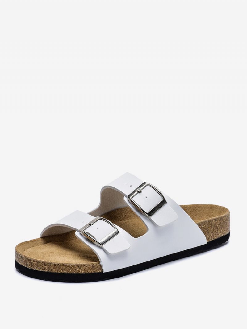 Herresandaler Slip-on Color Block Pu Læder Splitsål - Hvid