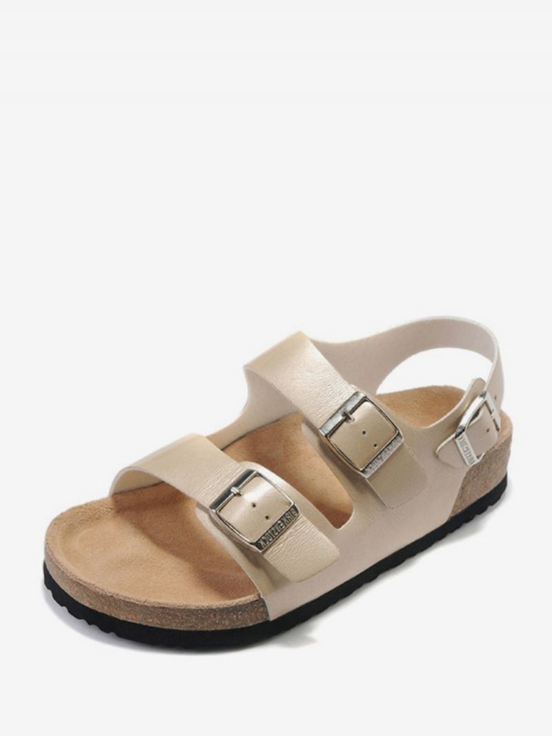 Herresandaler Slip-on Justerbar Strap Spænde Hjemmesko Flade Sandaler - Lysegul