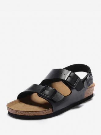 Herresandaler Slip-on Justerbar Strap Spænde Hjemmesko Flade Sandaler