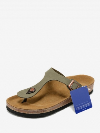 Herresandaler Slip-on Kohud Hjemmesko Flade Sandaler