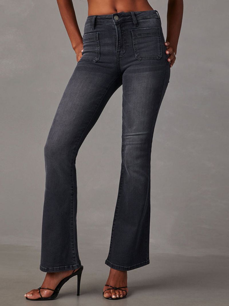 Jeans Til Kvinder Fashion Flared Polyester