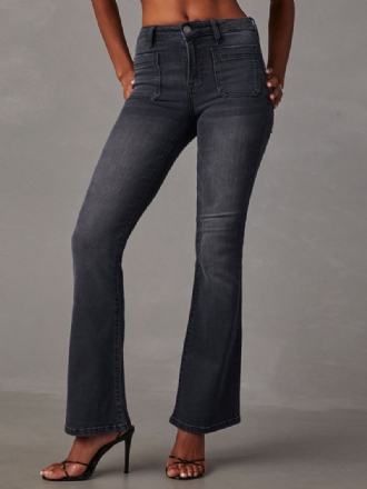 Jeans Til Kvinder Fashion Flared Polyester