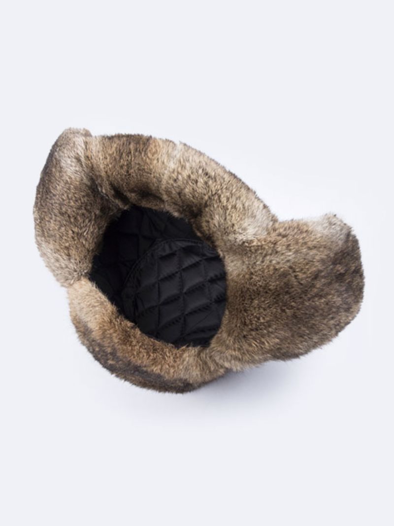 Kasketter Til Mænd Moderne Faux Fur Vinter Varme Hatte Russisk Ushanka Hat - Khaki