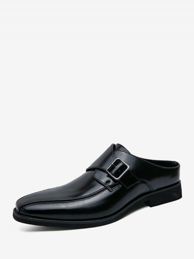 Kjolesko Til Mænd Rund Tå Metaldetaljer Slip-on Pu Læder Monk Strap Sko