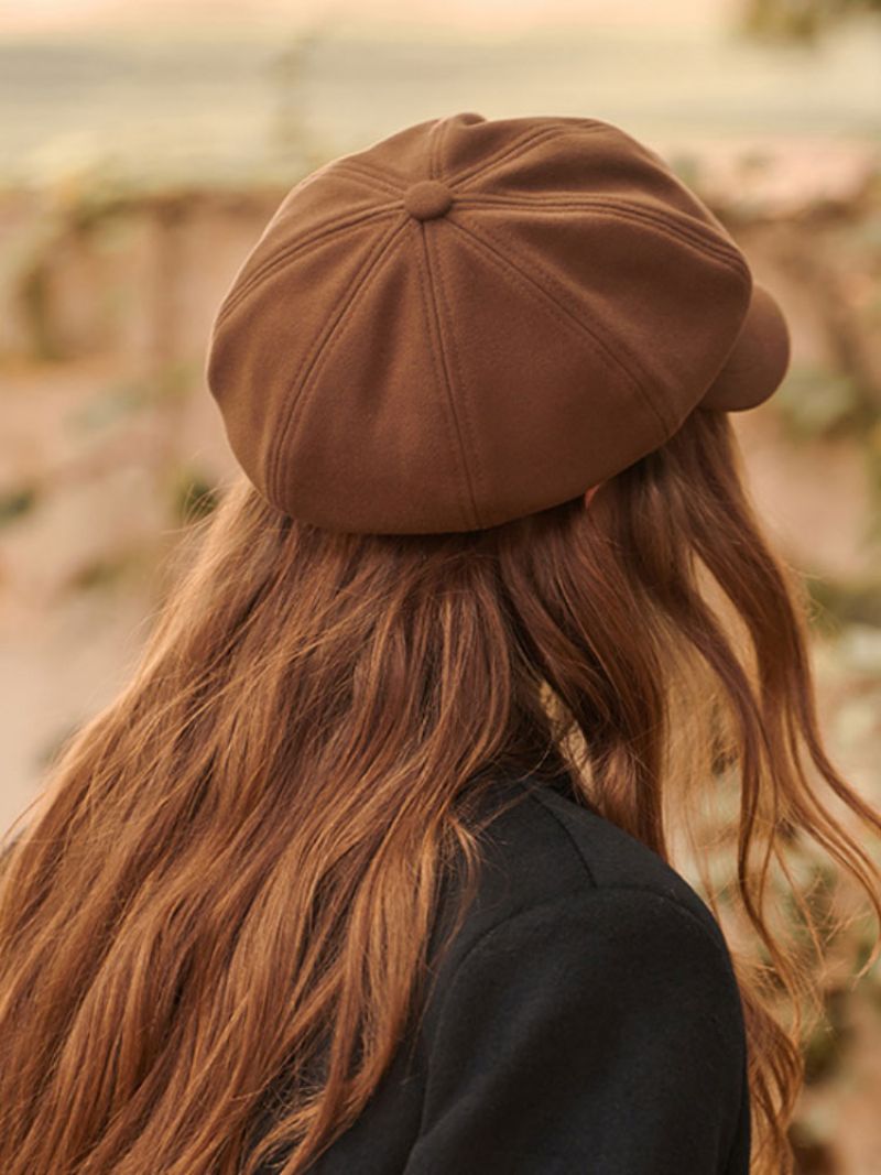 Kvinder Hatte Smukke Akryl Fiber Kaffe Brun Baret - Kaffe Brun