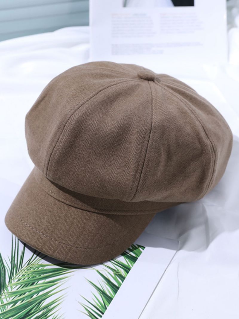 Kvinder Hatte Smukke Akryl Fiber Kaffe Brun Baret - Khaki