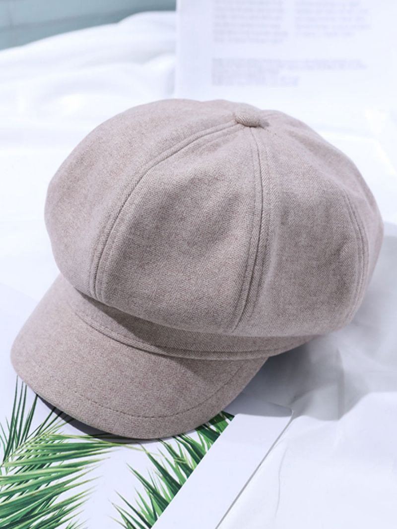 Kvinder Hatte Smukke Akryl Fiber Kaffe Brun Baret - Beige