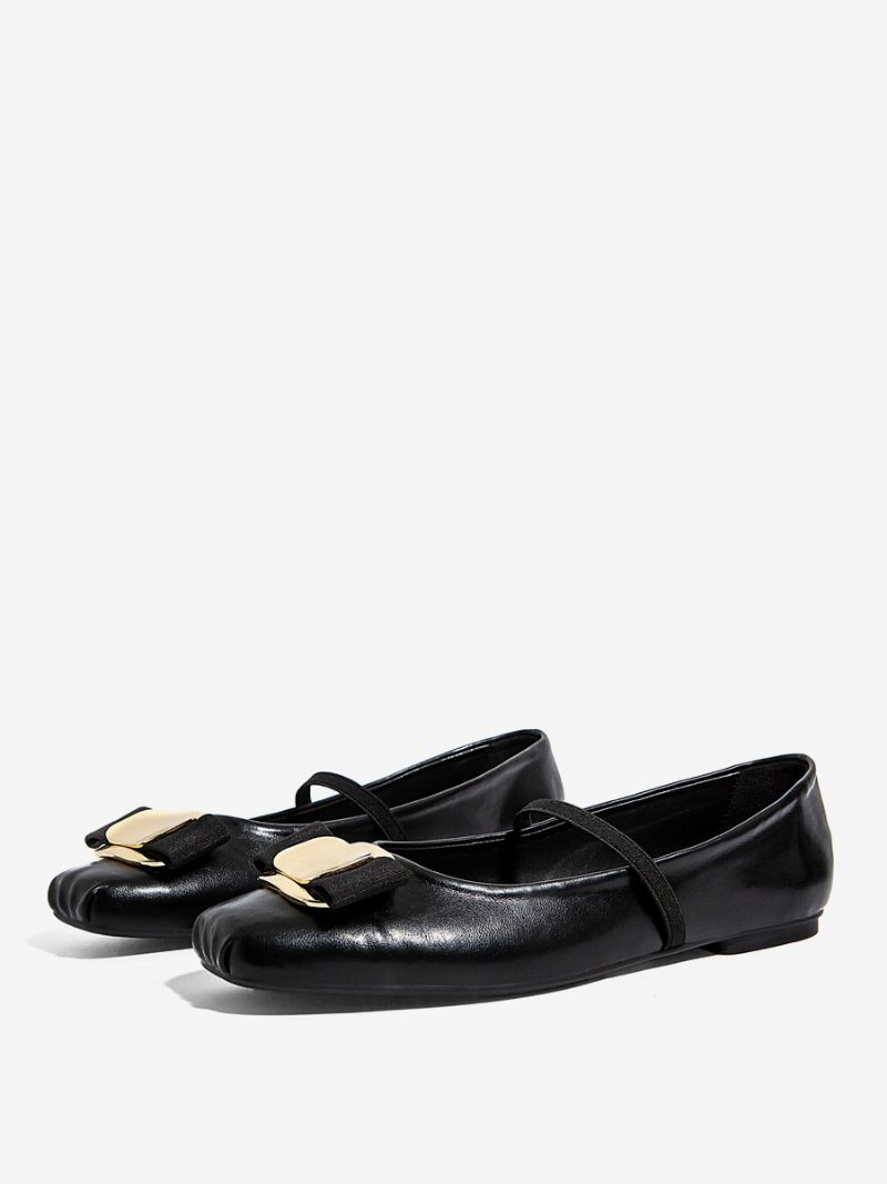 Kvinders Ballet Flats Black Bow Mary Jane Flade Sko