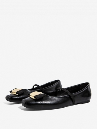 Kvinders Ballet Flats Black Bow Mary Jane Flade Sko