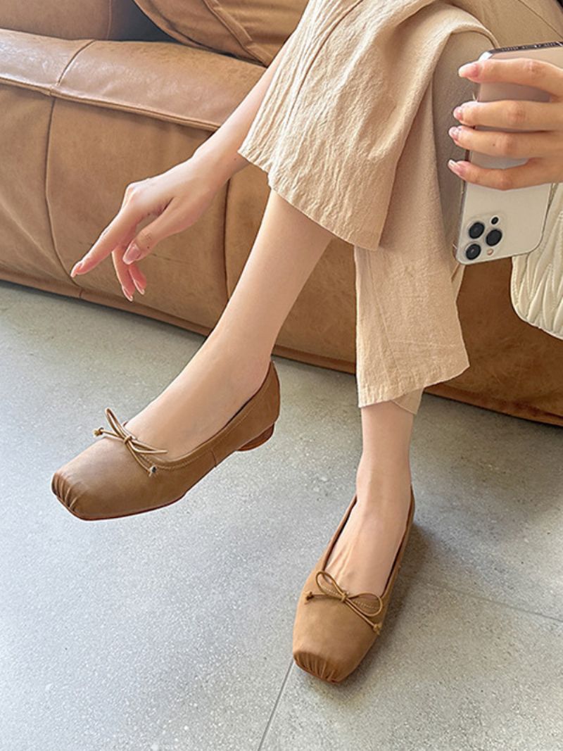 Kvinders Ballet Flats Buer Firkantet Toe Flade Sko