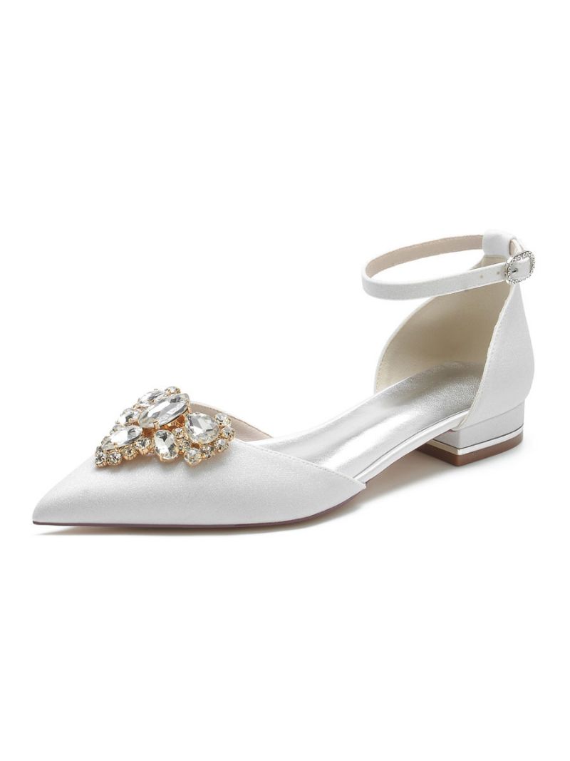 Kvinders Brudesko Rhinestones Ankelrem Flats