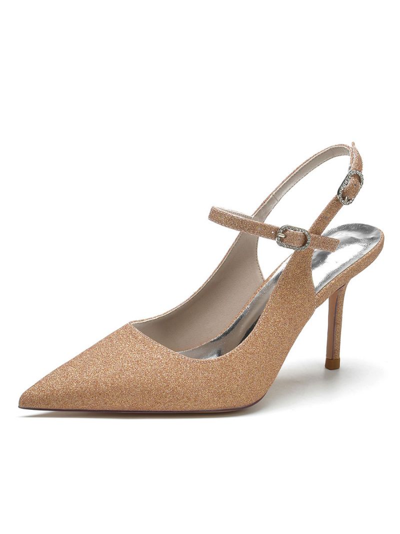 Kvinders Brudesko Slingback Stiletto Heel Pumps - Champagne