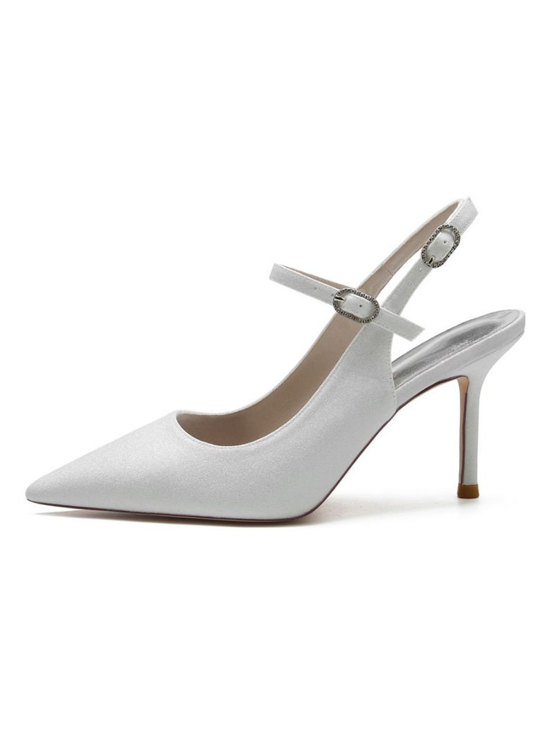 Kvinders Brudesko Slingback Stiletto Heel Pumps - Hvid