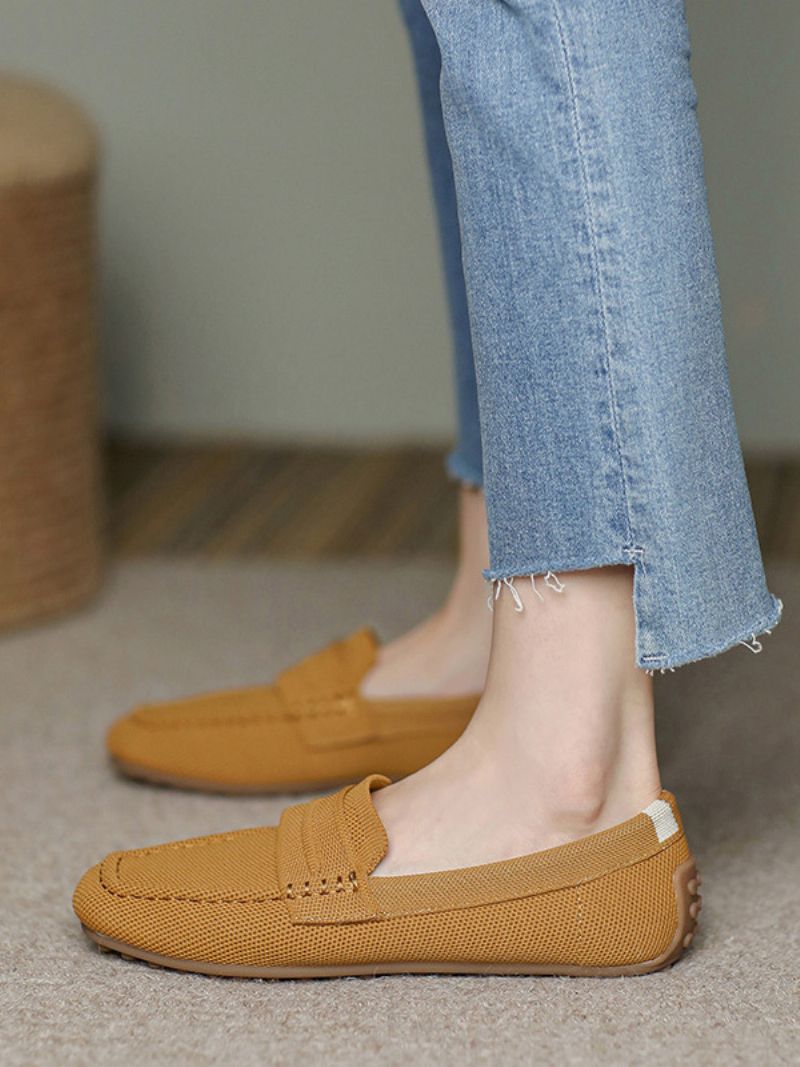 Kvinders Flade Loafers Runde Tå Slip On Casual Sko