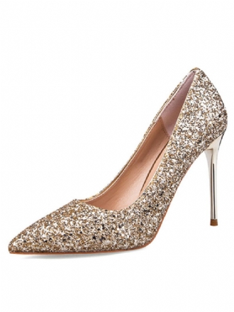 Kvinders Glitter Prom Sko Spidstå Stiletto High Heel Pumps