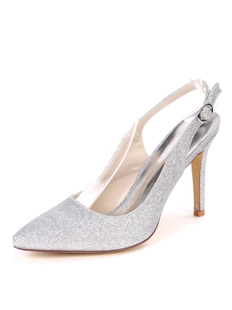 Kvinders Glitter Slingback-hælede Prom Pumps