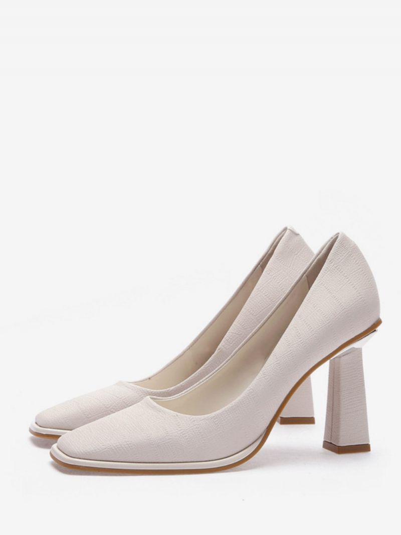 Kvinders Hæle Chic Square Toe Pumps Chunky Heel Pu-læder