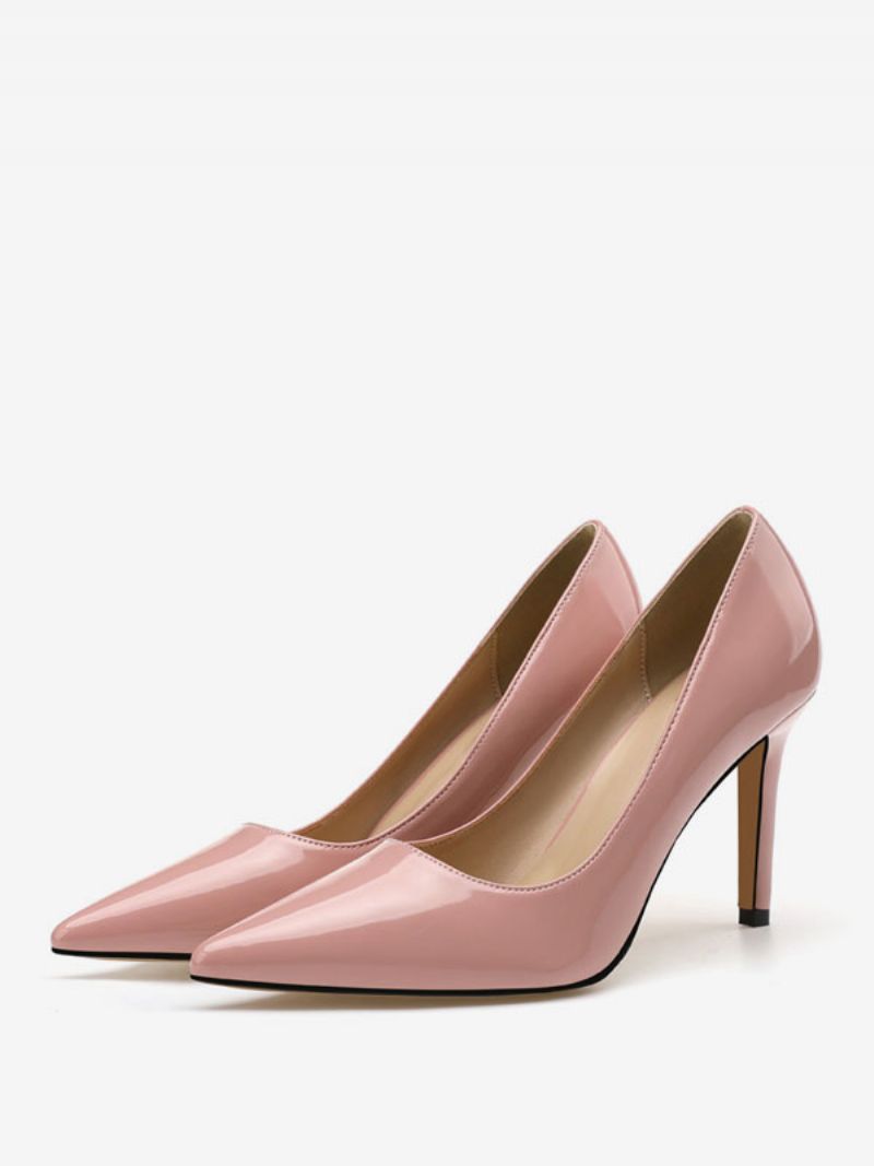 Kvinders Høje Hæle Low-tops Stiletto Heel Pumps Patent Pu Overdel - Pink