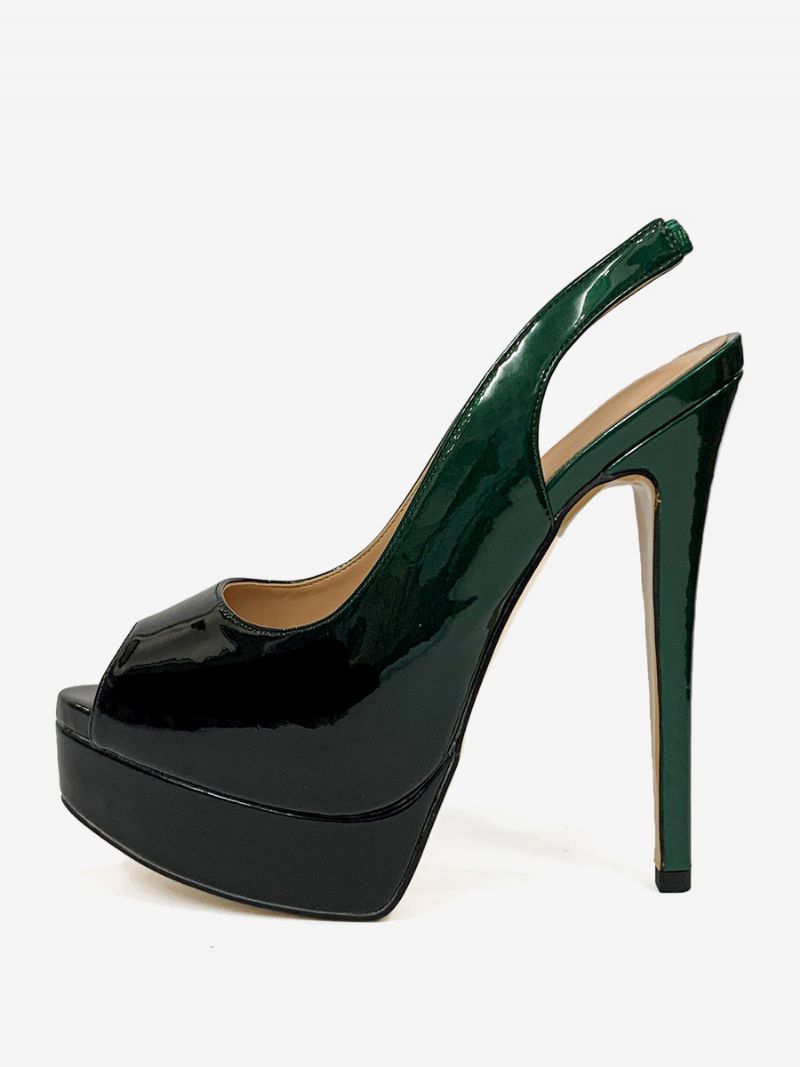 Kvinders Høje Hæle Peep Toe Platform Stiletto Heel Pumps - Split Farve