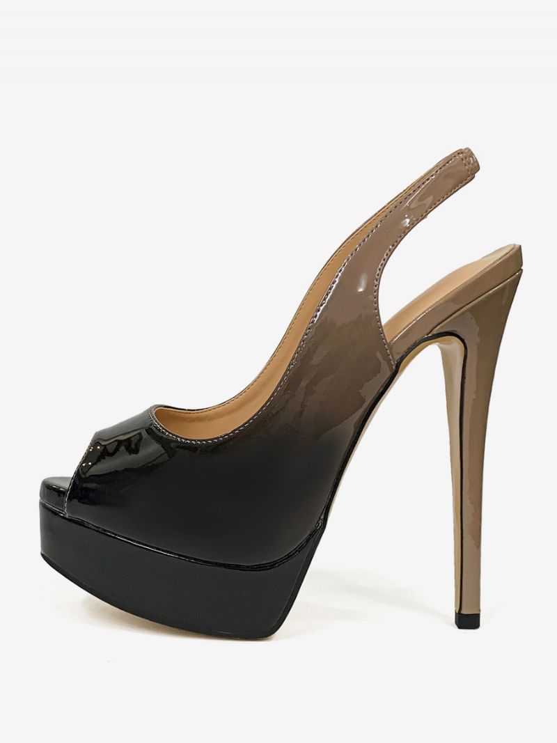 Kvinders Høje Hæle Peep Toe Platform Stiletto Heel Pumps - Ombre