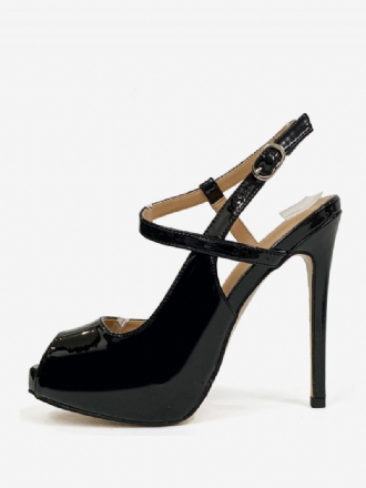 Kvinders Høje Hæle Peep Toe Stiletto Heel Slingback Pumps