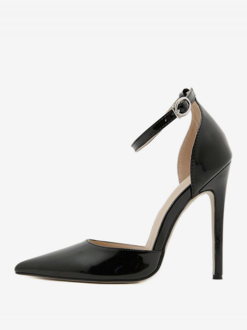 Kvinders Høje Hæle Plus Size Pumps Stiletto Heel Pu-læder - Sort