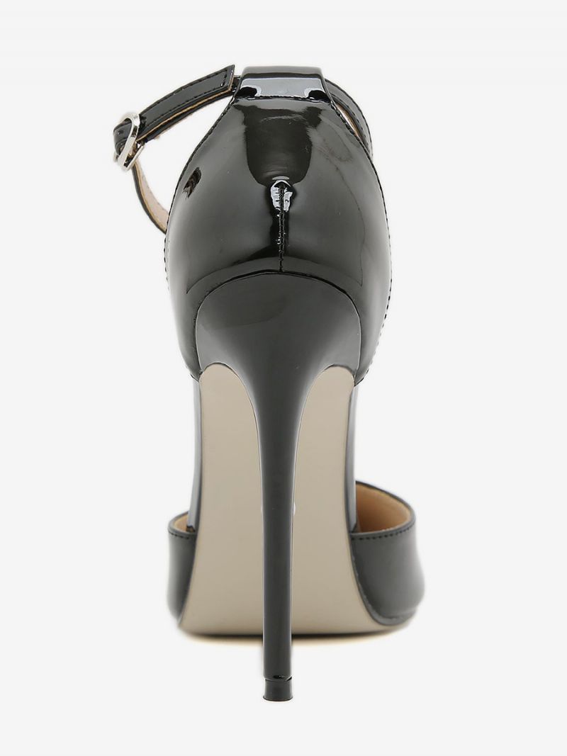 Kvinders Høje Hæle Plus Size Pumps Stiletto Heel Pu-læder - Sort