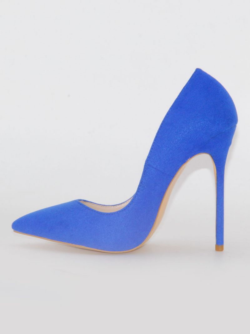 Kvinders Høje Hæle Spidstå Stilethæl Royal Blue Pumps Til Kontoret - Kongeblå