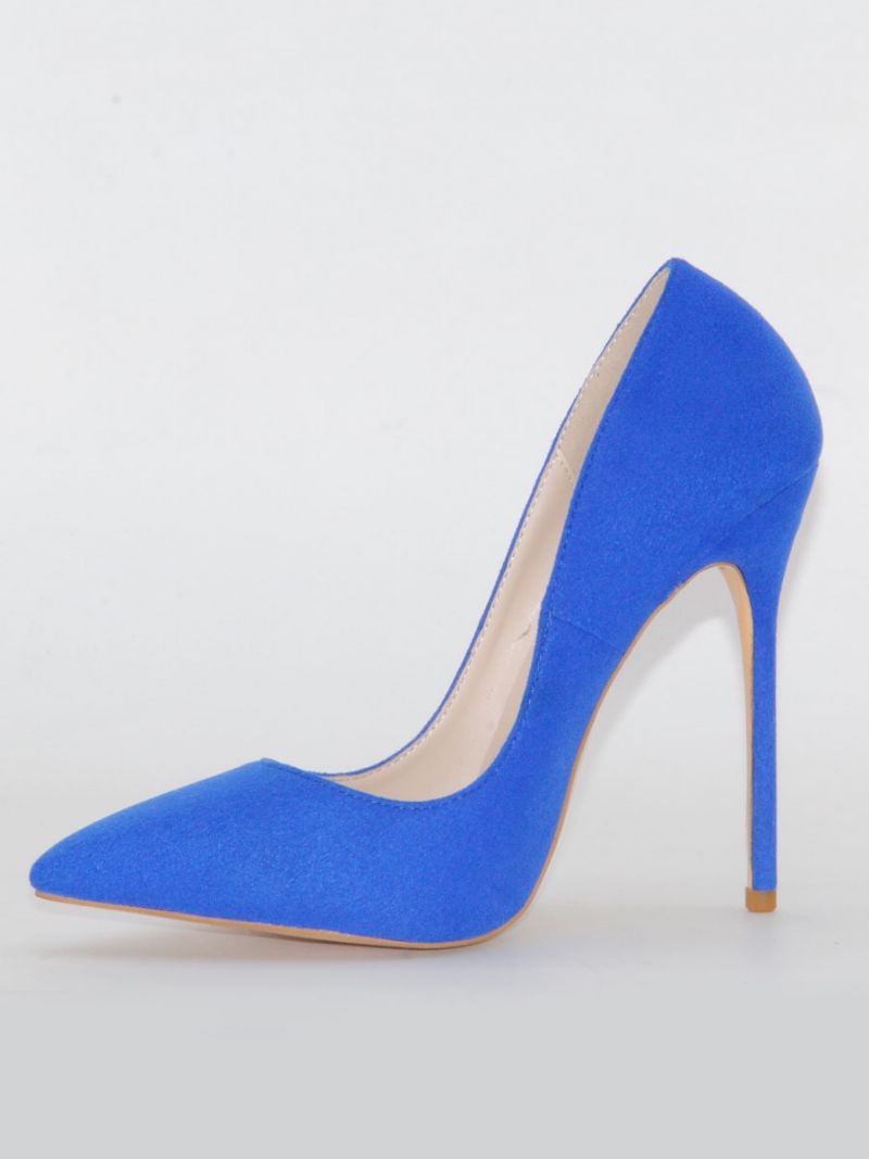 Kvinders Høje Hæle Spidstå Stilethæl Royal Blue Pumps Til Kontoret - Kongeblå