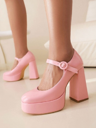 Kvinders Højhælede Vintagesko Platform Chunky Heel Mary Jane Pumps