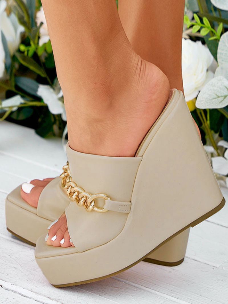 Kvinders Kæder Platform Mule Wedges