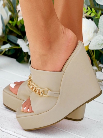 Kvinders Kæder Platform Mule Wedges