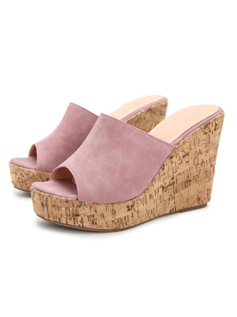 Kvinders Kilemulesandaler Med Platform - Pink