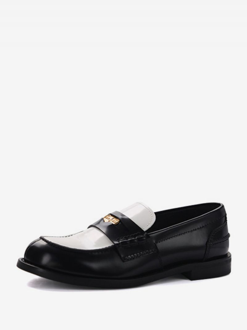 Kvinders Penny Loafers Rund Toe Slip On Flade Sko