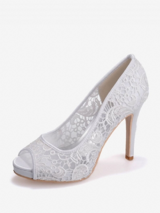 Kvinders Platform Blonde Brudehæle Peep Toe