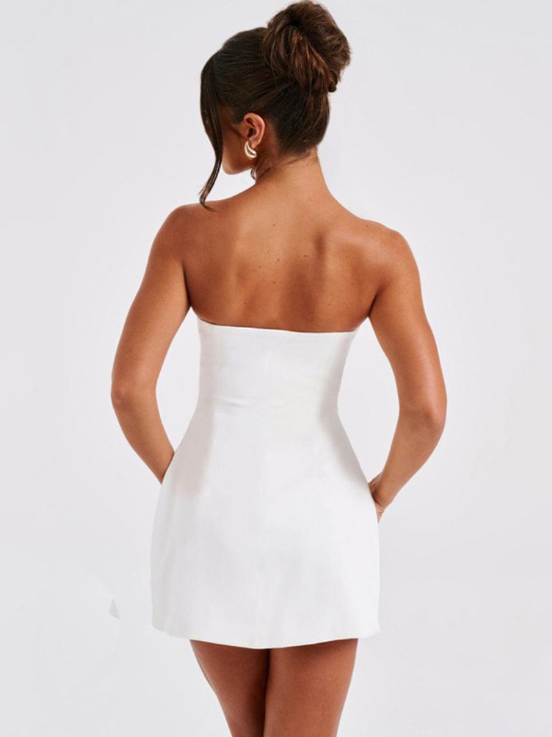 Kvinders Sorte Bodycon-kjoler Off The Shoulder Rygløse Festminikjoler - Hvid