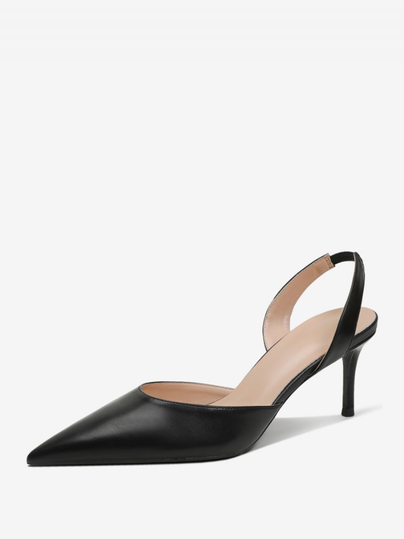 Kvinders Sorte Hæle Med Spidstå Stilethæl Slingback Pumps