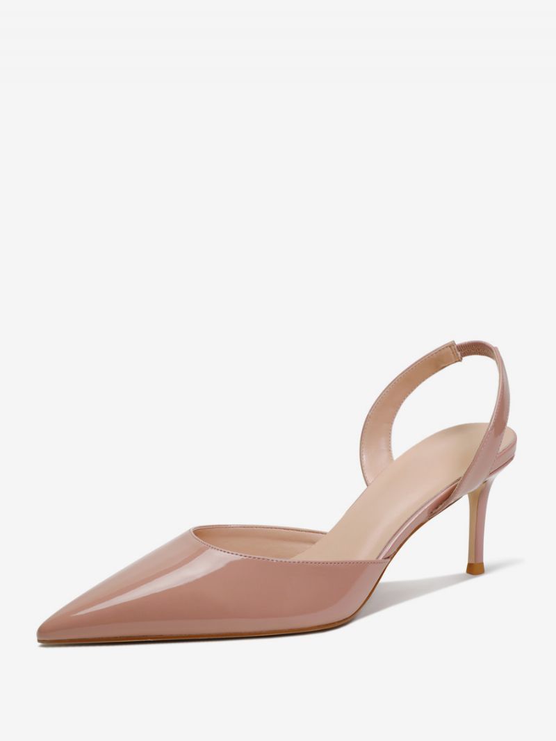 Kvinders Sorte Hæle Med Spidstå Stilethæl Slingback Pumps - Kød