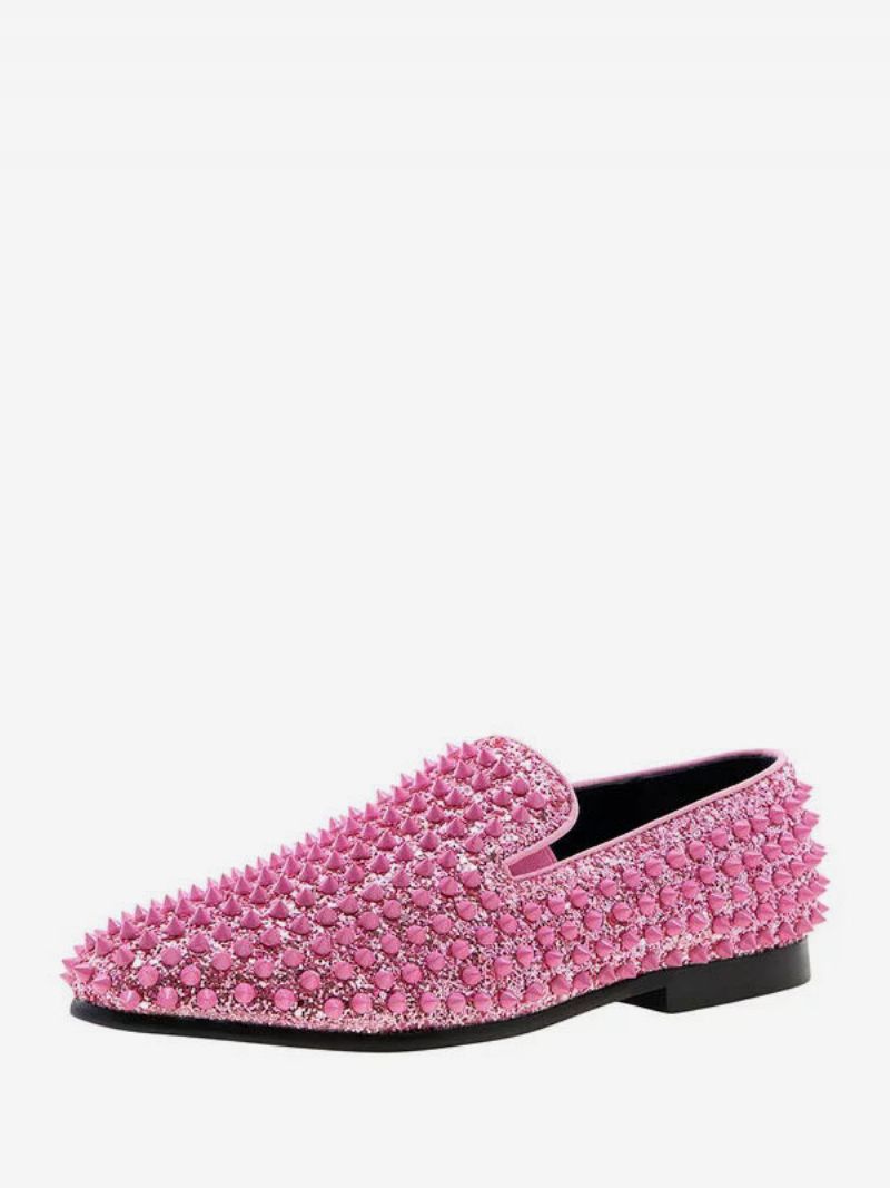 Loafer Sko Til Mænd Pailletter Glitter Pigge Nitter Slip-on Prom Fest Bryllup