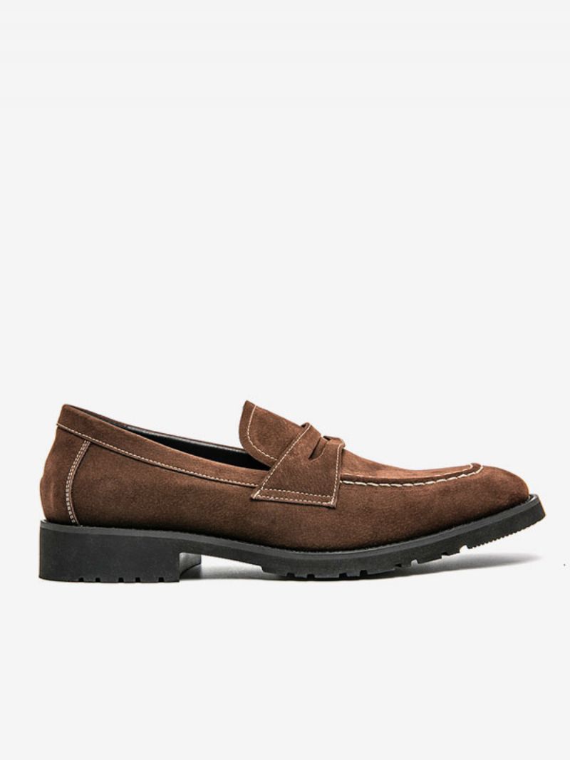 Loafer Sko Til Mænd Pu Læder Monk Strap Slip-on Prom Festsko - Kaffe Brun