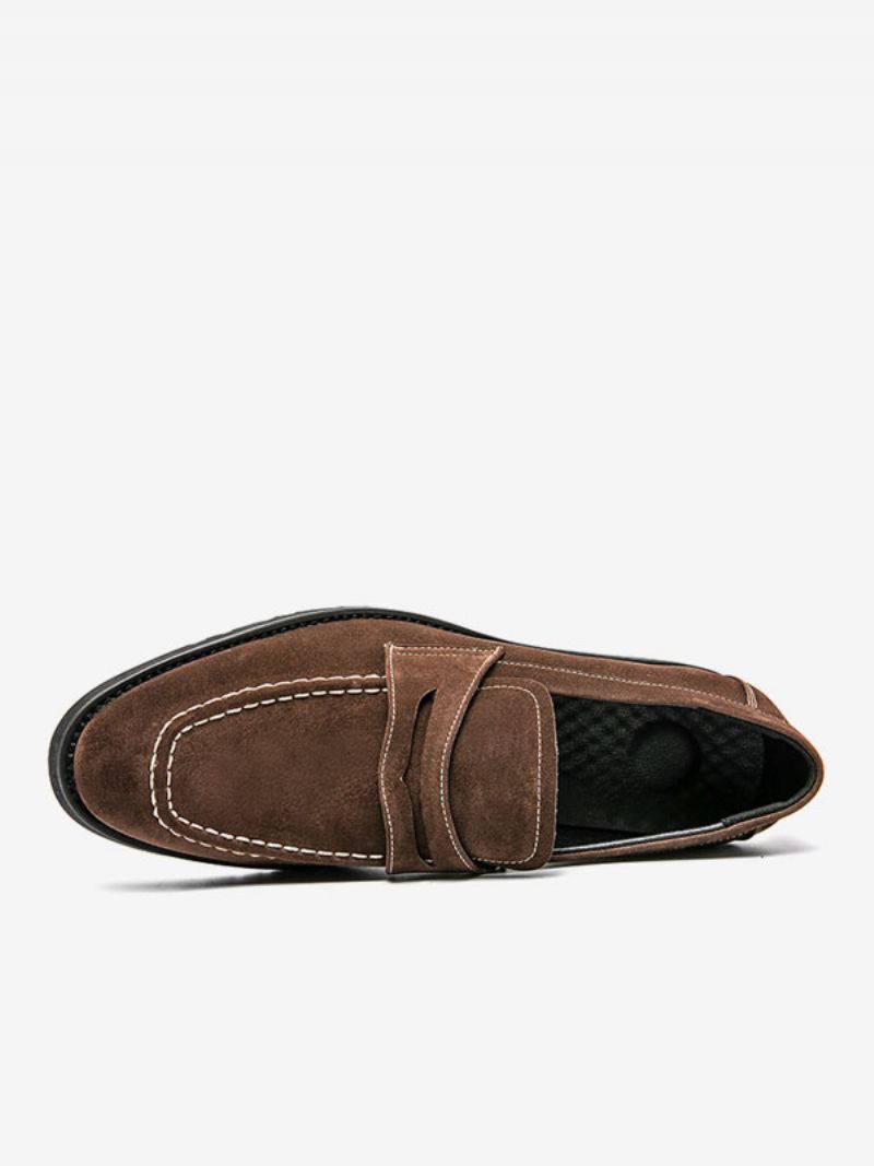 Loafer Sko Til Mænd Pu Læder Monk Strap Slip-on Prom Festsko - Kaffe Brun