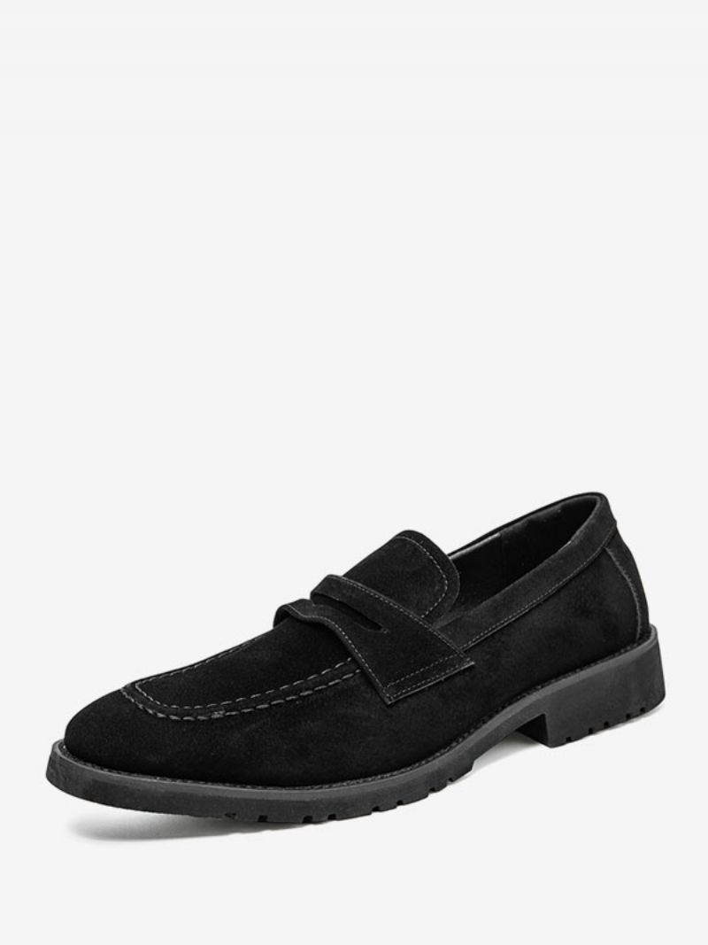 Loafer Sko Til Mænd Pu Læder Monk Strap Slip-on Prom Festsko - Sort